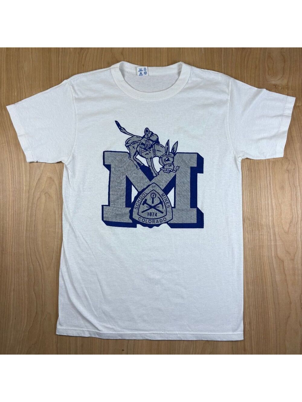 Vintage 80s Champion School of Mines tshirt Colorado large collegiate blaster